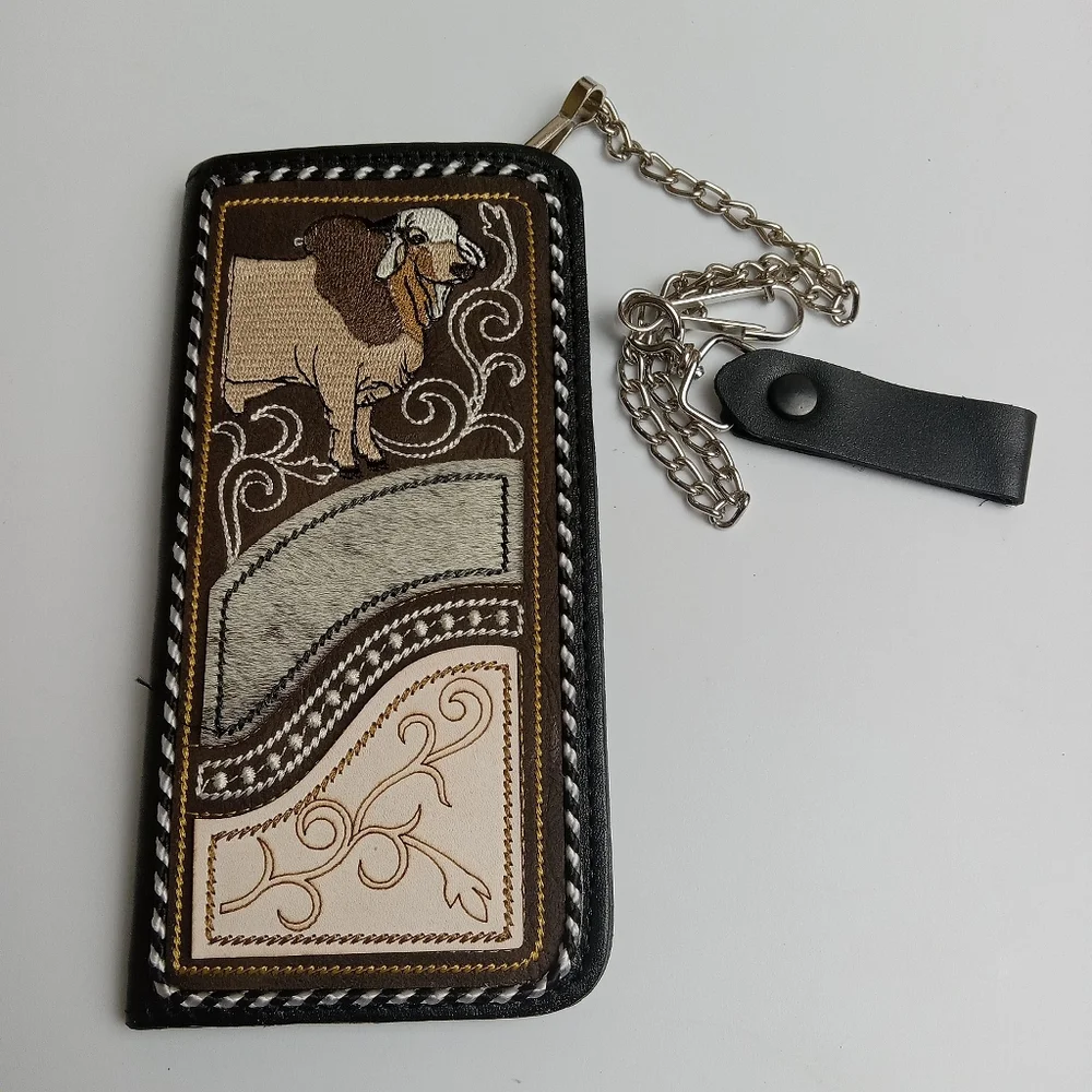 Men's Western Wallet Genuine Leather Hand Crafted Bifold Cowboy Rodeo Wallet‎